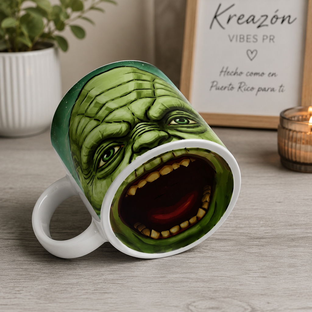 Custom Yoda Face Mug l Personalized 11oz Ceramic Mug