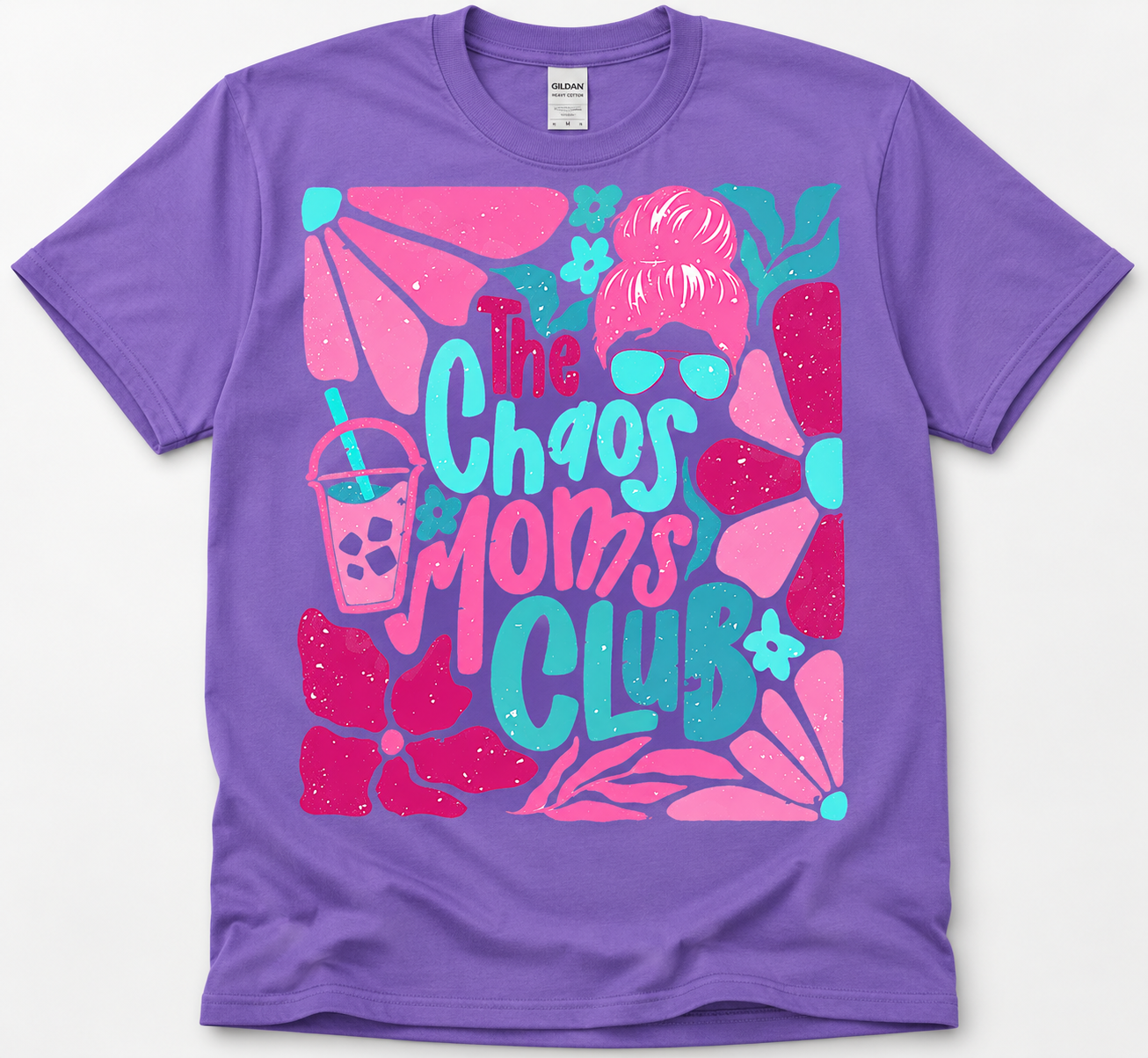 The Chaos Moms Club | Funny Mom Graphic T-Shirt | Unisex Gildan Cotton Tee
