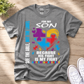 Autism Awareness Shirt – His Fight Is My Fight | Unisex Cotton Graphic Tee