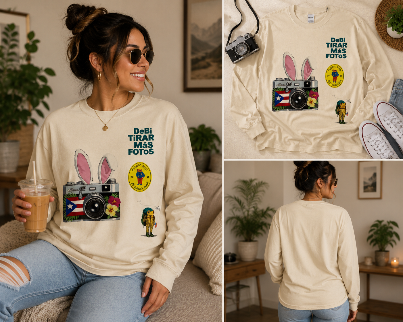 Debí Tirar Más Fotos™ | Puerto Rico Camera Graphic Long Sleeve