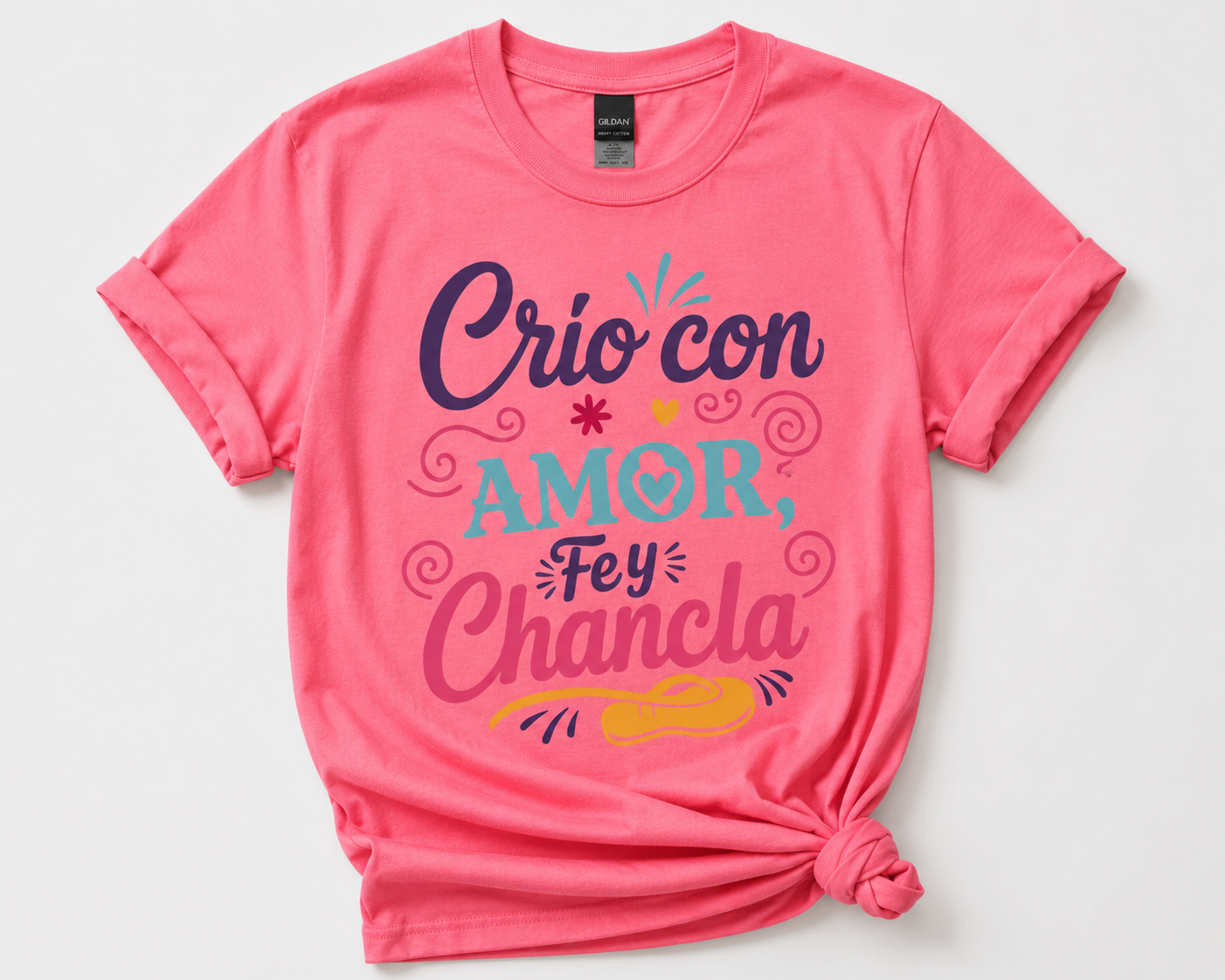 Crío Con Amor, Fe y Chancla | Funny Puerto Rican Unisex Graphic T-Shirt