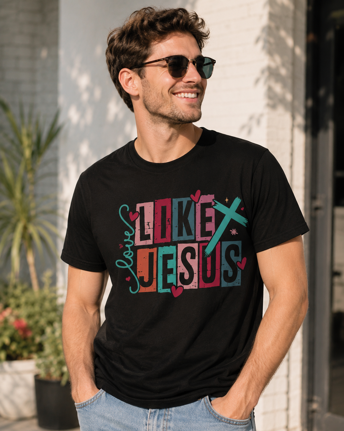 Love Like Jesus Christian Graphic T-Shirt | Faith Based Tee | Black Gildan Cotton Shirt