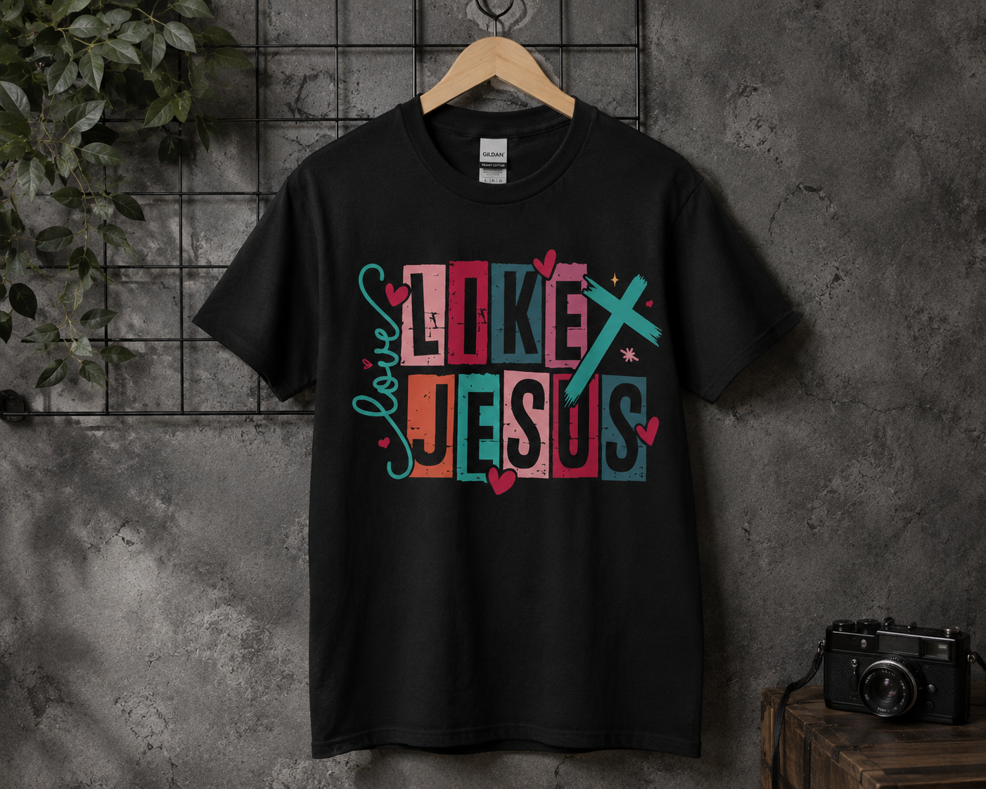 Love Like Jesus Christian Graphic T-Shirt | Faith Based Tee | Black Gildan Cotton Shirt