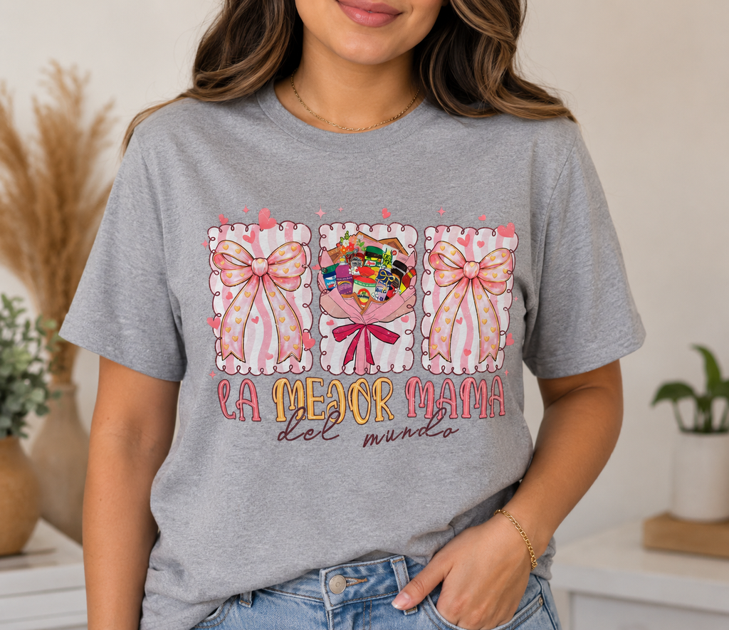 La Mejor Mamá del Mundo | Cute Mother's Day Graphic T-Shirt | Unisex Gildan Cotton Tee