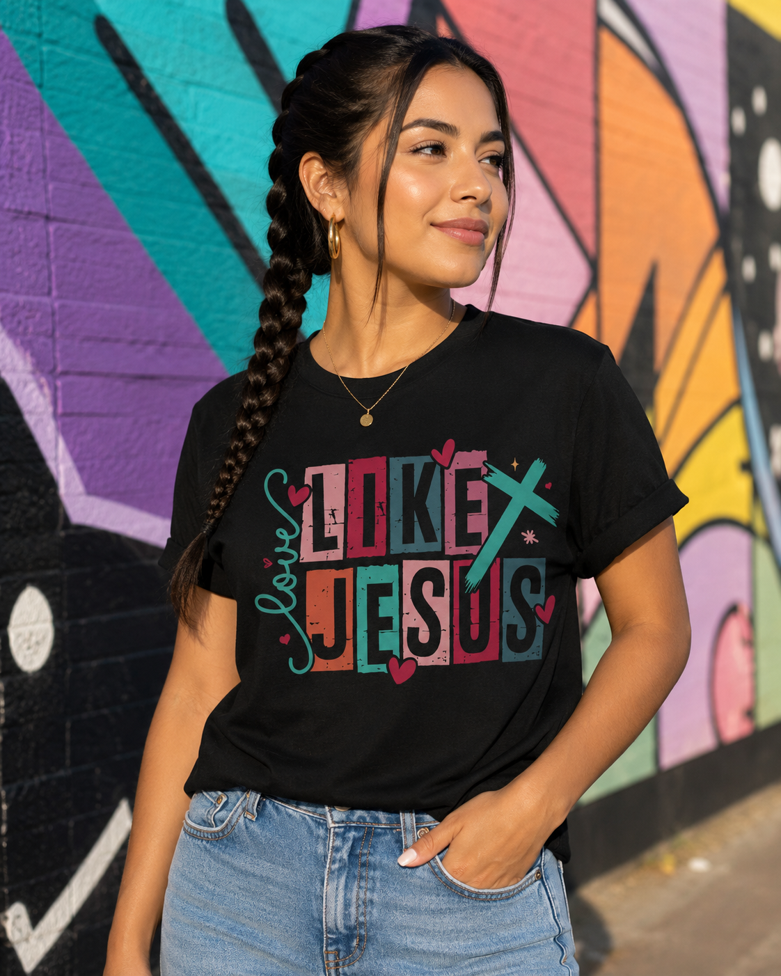 Love Like Jesus Christian Graphic T-Shirt | Faith Based Tee | Black Gildan Cotton Shirt