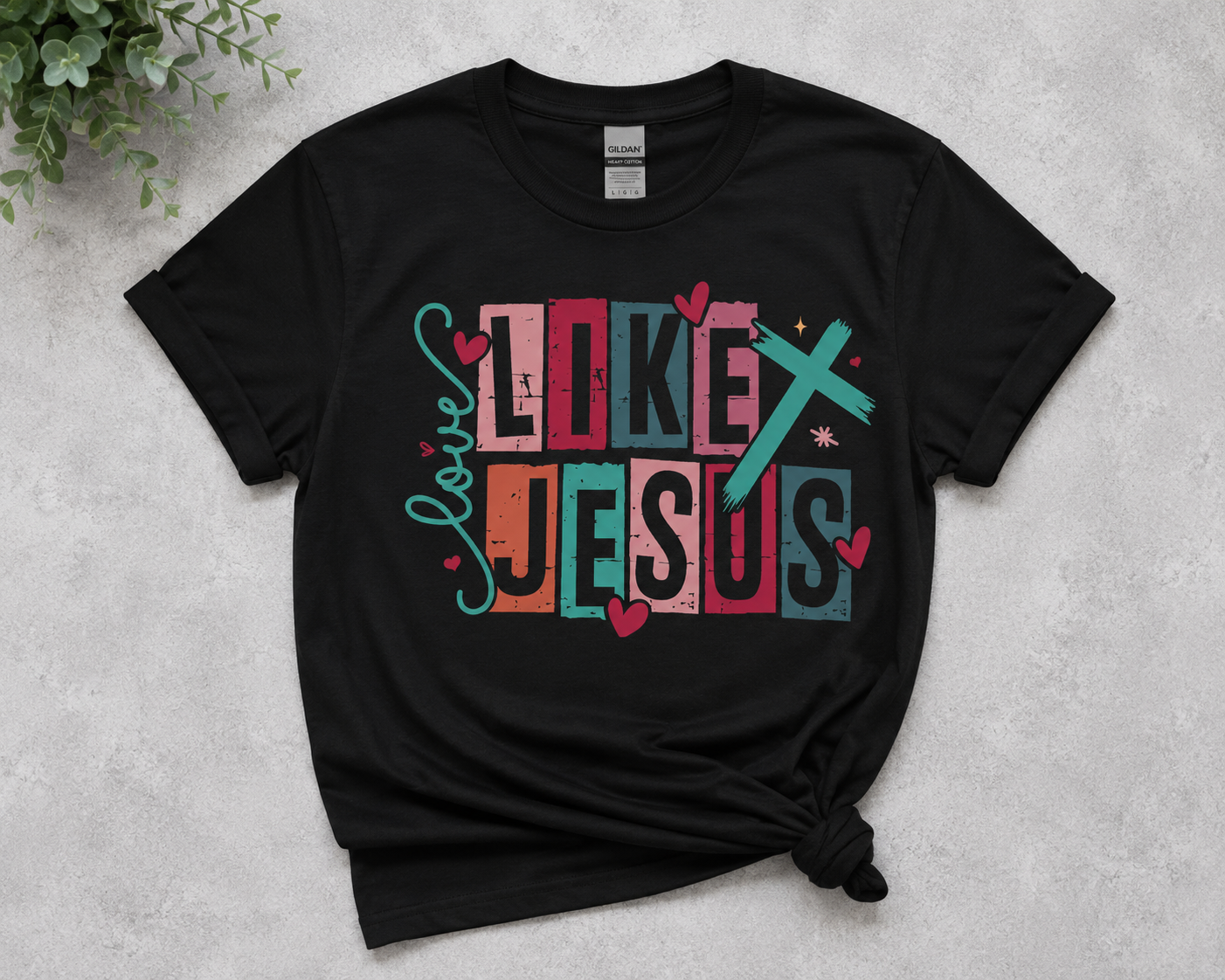 Love Like Jesus Christian Graphic T-Shirt | Faith Based Tee | Black Gildan Cotton Shirt