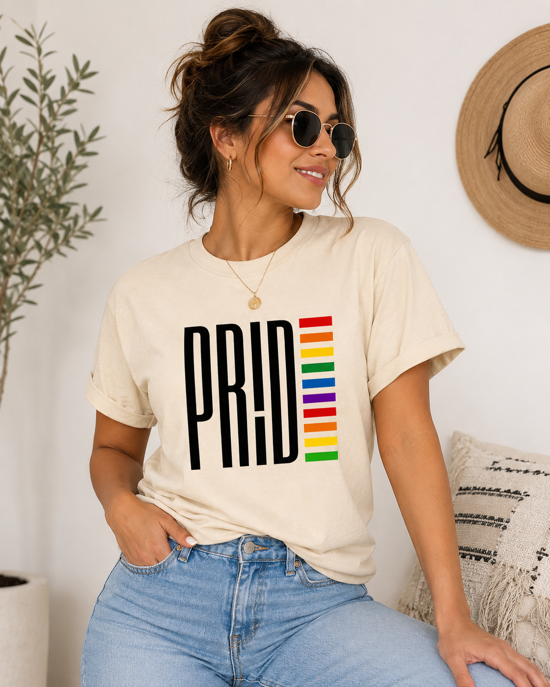 PRIDE Vertical Rainbow™ | LGBTQ+ Unisex Graphic T-Shirt