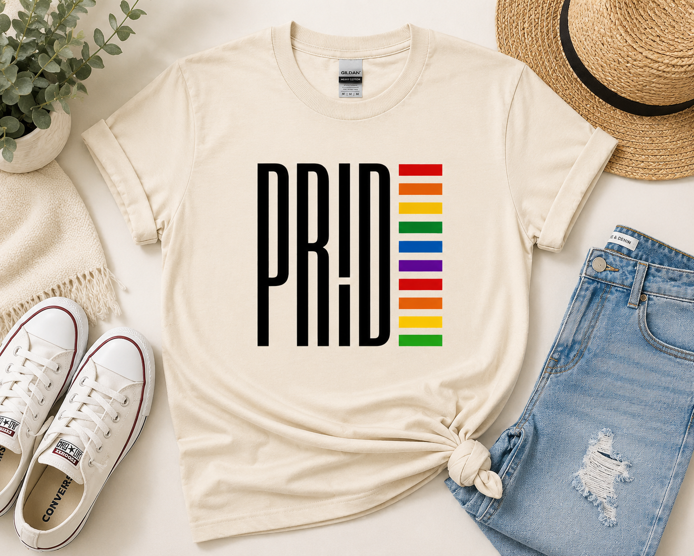PRIDE Vertical Rainbow™ | LGBTQ+ Unisex Graphic T-Shirt