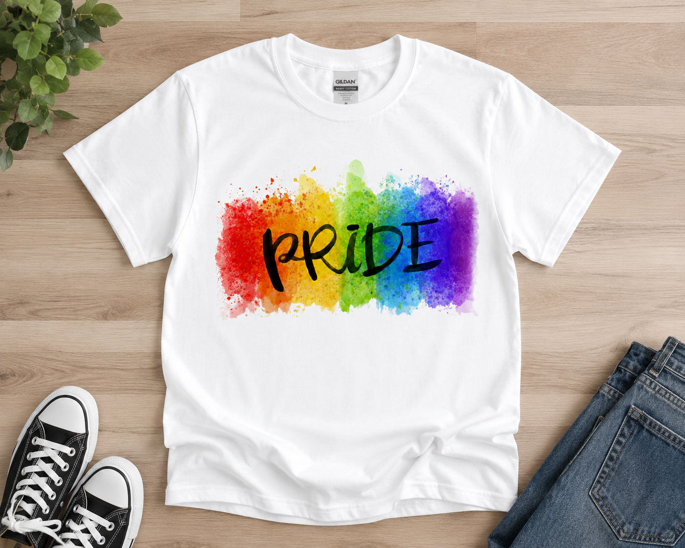 PRIDE Watercolor Graphic Tee | LGBTQ+ Rainbow Unisex T-Shirt