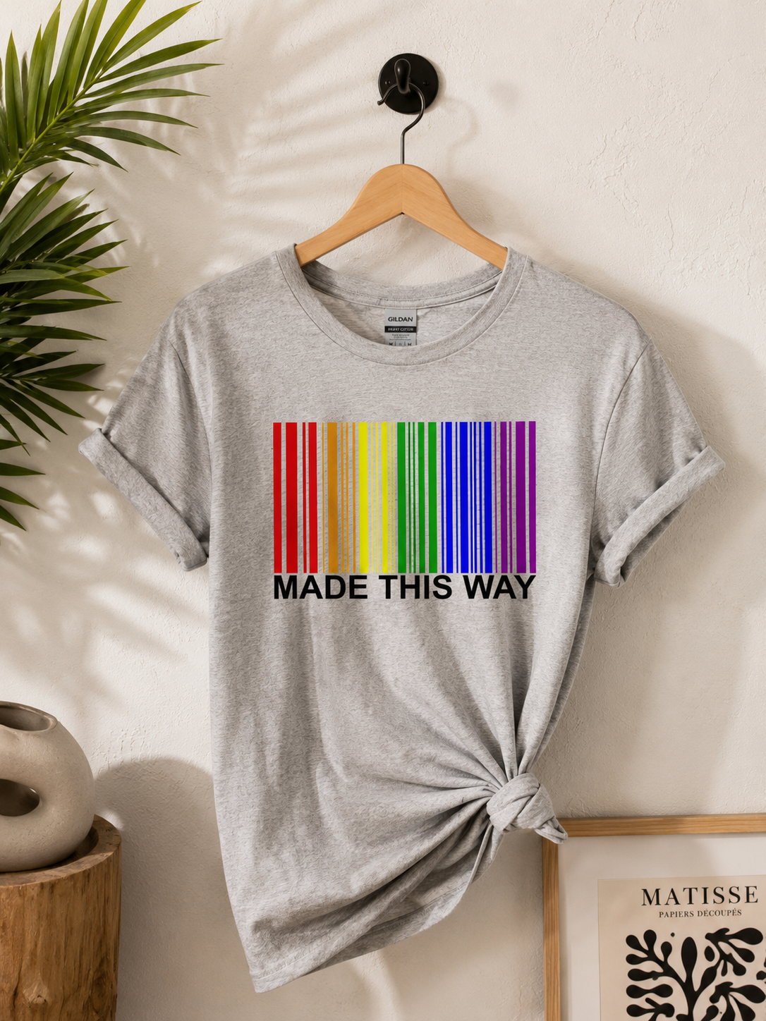 Made This Way™ | LGBTQ+ Rainbow Barcode Graphic T-Shirt