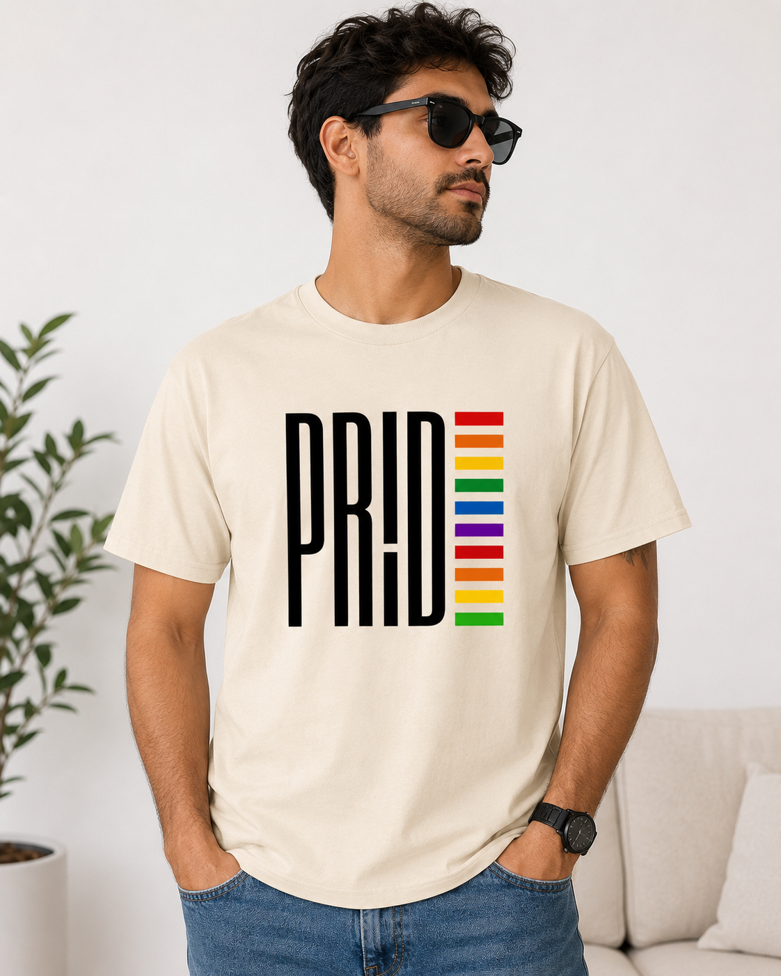 PRIDE Vertical Rainbow™ | LGBTQ+ Unisex Graphic T-Shirt