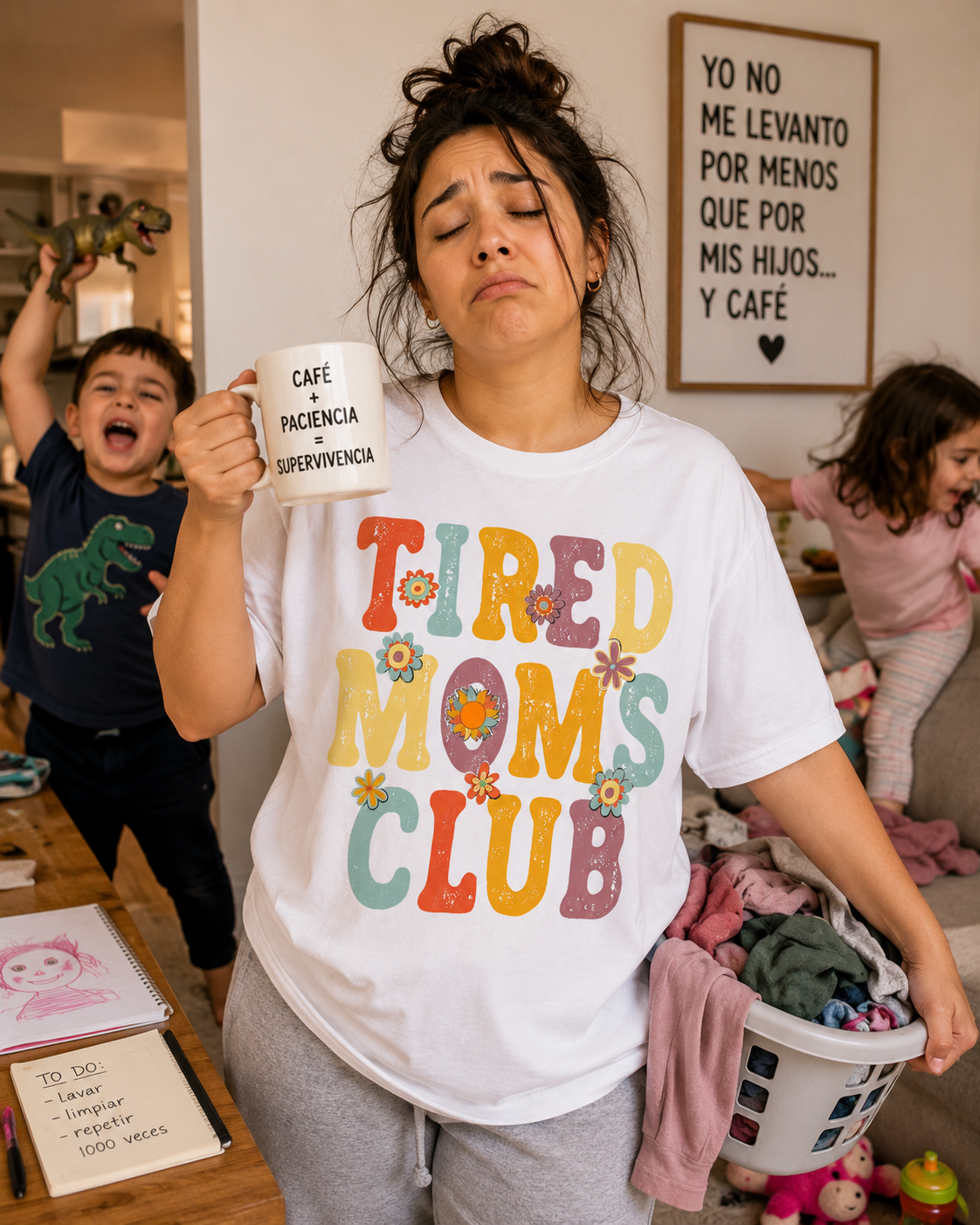 Tired Moms Club | Funny Mom Graphic T-Shirt | Unisex Cotton Tee