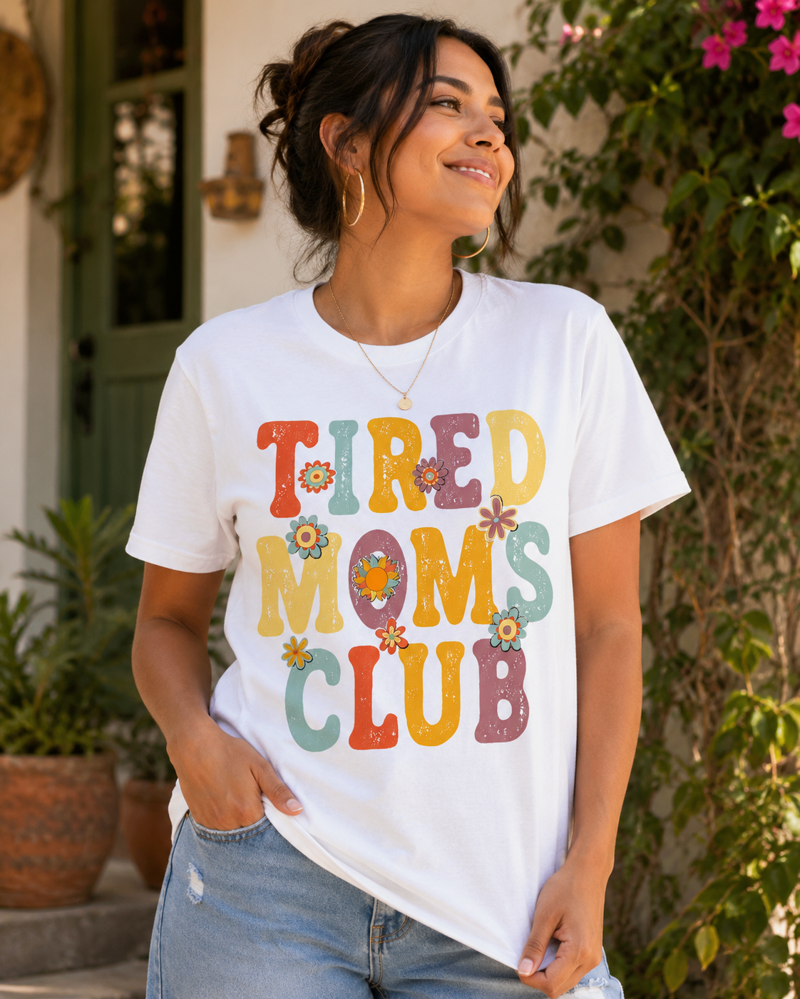 Tired Moms Club | Funny Mom Graphic T-Shirt | Unisex Cotton Tee
